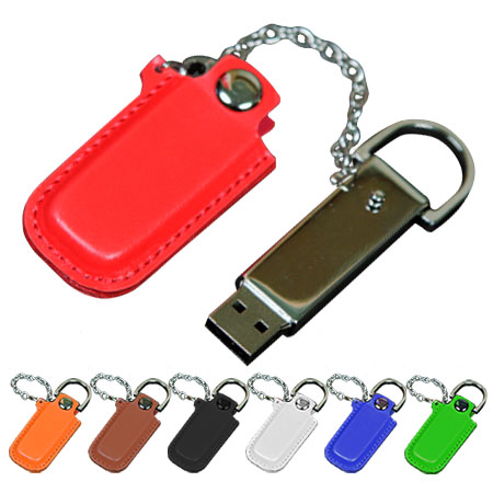 USB флешки "Рэк" в кожаном чехле на цепочке