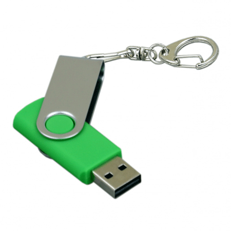 USB флешка Твист зеленая на 8Гб в металлическом корпусе с пластиковыми вставками. Имеет карабин. Размеры: 55*18*8 мм. Логотип рекомендуем наносить методом лазерной гравировки или тампопечати. Возможные объемы памяти: 16, 32, 64 Гб. Минимальный тираж от 50 штук.