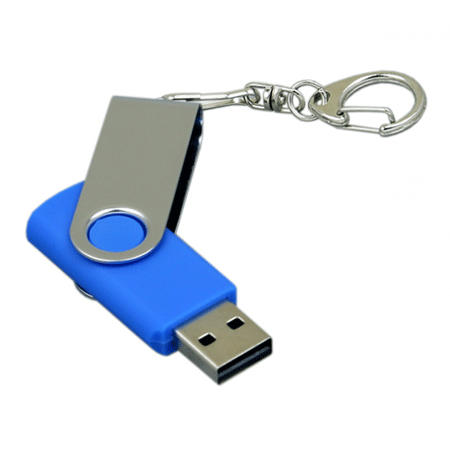 USB флешка металлическая Твист голубая (8Гб)
