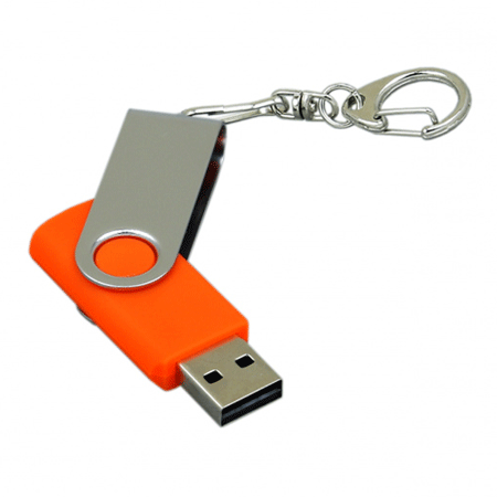 USB флешка металлическая Твист оранжевая (8Гб)