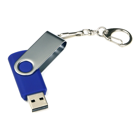 USB флешка металлическая Твист синяя (8Гб)