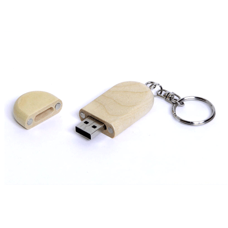 USB флешка деревянная овальная Bamboo светлая (8Гб)