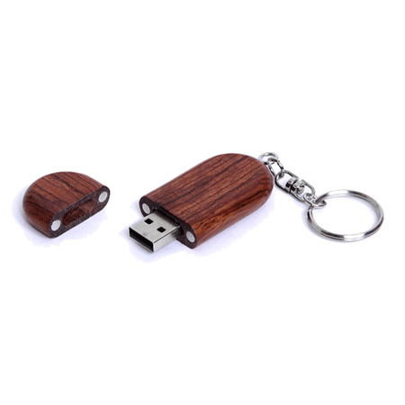 USB флешка деревянная овальная Bamboo темная (8Гб)