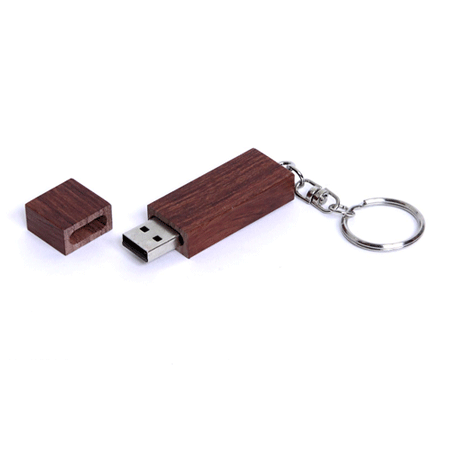 USB флешка из дерева прямоугольная Bamboo темная (8Гб)