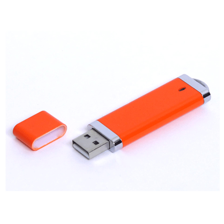 USB флешка Эконом оранжевая с объемом памяти 8Гб в пластиковом корпусе с алюминиевыми вставками.Размеры: 74 х 20 х 7 мм. Рекомендуем наносить логотип методом тампопечати. Возможные объемы памяти: 16, 32 и 64 Гб.  Минимальный тираж от 50 штук.