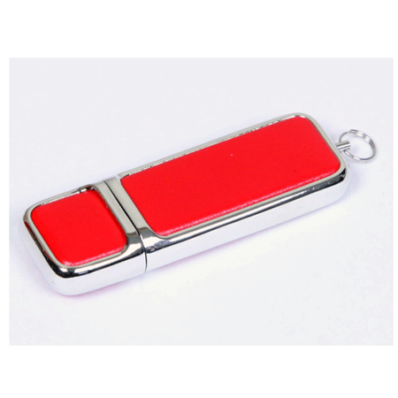 USB флешка Pin красная на 8Гб в кожаном корпусе с металлическими вставками. Размеры: 11*22*65 мм. Логотип рекомендуем наносить методом лазерной гравировки или тампопечатью.  Возможные объемы памяти: 16, 32, 64 GB. Минимальный тираж от 50 штук.