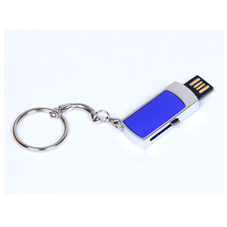 USB флешка  «Компакт» синяя на 8Гб сделана в металлическом корпусе с пластиковыми вставками. USB флешка  «Компакт»  имеет выдвижной механизм, укомплектован  карабином. Размеры: 39*17*5 мм. Логотип рекомендуем наносить методом тампопечати или гравировки. Возможные объемы памяти: 16, 32, 64 Гб. Минимальный тираж 50 штук.