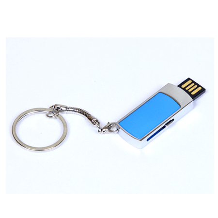 USB флешка  «Компакт» голубая на 8Гб сделана в металлическом корпусе с пластиковыми вставками. USB флешка  «Компакт»  имеет выдвижной механизм, укомплектован  карабином. Размеры: 39*17*5 мм. Логотип рекомендуем наносить методом тампопечати или гравировки. Возможные объемы памяти: 16, 32, 64 Гб. Минимальный тираж 50 штук.