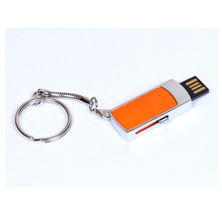 USB флешка  «Компакт» оранжевая на 8Гб сделана в металлическом корпусе с пластиковыми вставками. USB флешка  «Компакт»  имеет выдвижной механизм, укомплектован  карабином. Размеры: 39*17*5 мм. Логотип рекомендуем наносить методом тампопечати или гравировки. Возможные объемы памяти: 16, 32, 64 Гб. Минимальный тираж 50 штук.