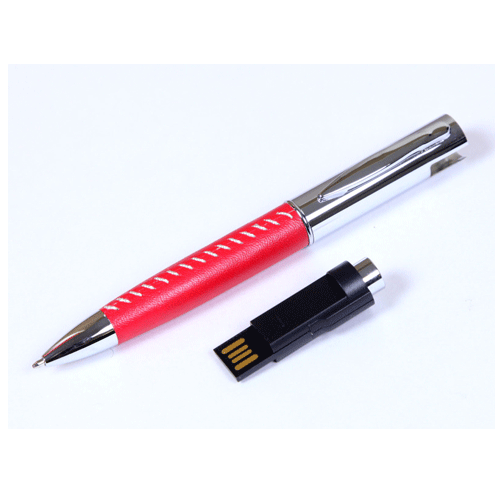 USB флешка Ручка красная на 8Гб в металлическом корпусе с отделкой из кожи. Размеры: длина 144 мм, диаметр 14 мм. Метод нанесения: гравировка. Возможные объемы памяти: 16, 32, 64 Гб. Минимальный тираж 50 штук.