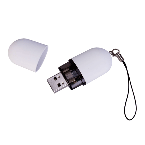 USB флешка резиновая «Кап» белая (8Гб)