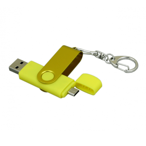 USB флешка с разъемом Micro USB «FOLD 1» желтая (8Гб)