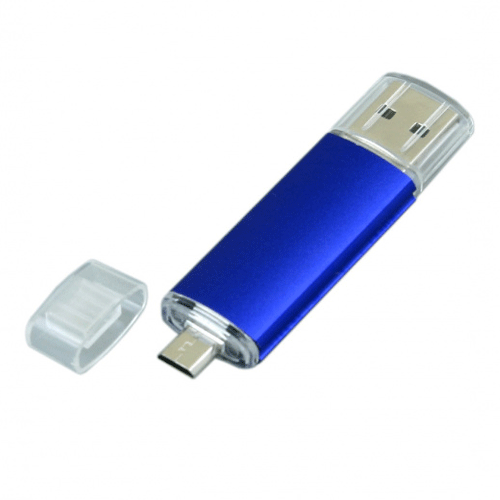 USB флешка с разъемом Micro USB Классик в синем цвете выполнена в металлическом корпусе. Благодаря наличию разъема Micro USB флешку можно подключать к мобильным устройствам. Размеры: 6,5*1,6 см. Логотип рекомендуем наносить методом лазерной гравировки или тампопечати.  Возможные объемы памяти: 32, 64 Гб. Минимальный тираж от 50 штук.
