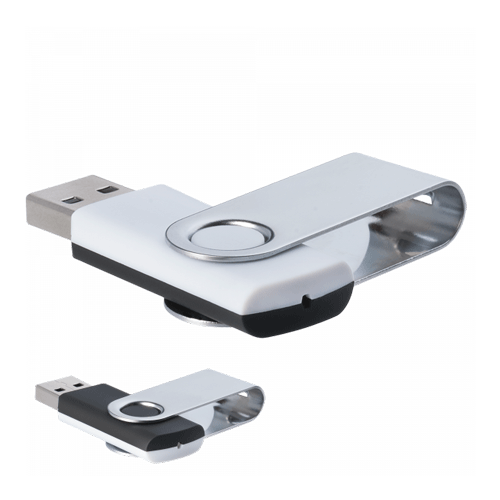 USB флешка металлическая «MIX» бело-черная (8Гб)