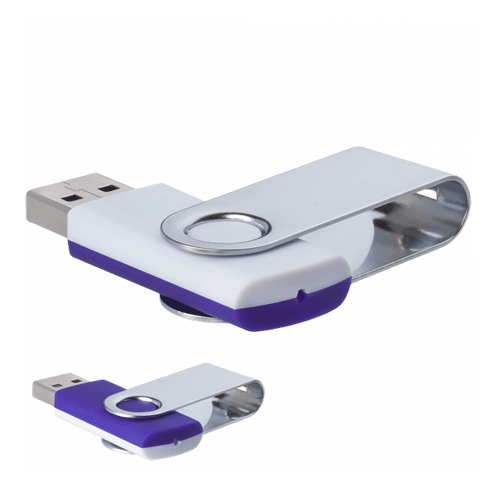 USB флешка металлическая «MIX» бело-фиолетовая (8Гб)