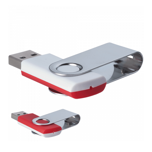 USB флешка металлическая «MIX» бело-красная (8Гб)