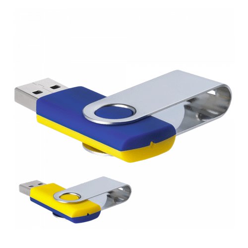 USB флешка «MIX» желто-синяя на 8 Гб. Флешка выполнена из пластикового корпуса с покрытием софт-тач и металла. Корпус двухцветный. Интерфейс USB 2.0. Флешка поставляется без карабина. Его можно приобрести отдельно. Размеры: 5,6*1,8*0,8 см. Нанесение рекомендуем делать методом гравировки или тампопечати. Минимальный тираж 50 штук.