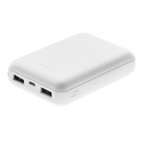 Внешний аккумулятор «DELTA» белый емкостью 10000 mAh изготовлен из пластика. Фактура которого имитирует ткань. Аккумулятор имеет два выхода USB, время зарядки 6-7 часов. Также у аккумулятора есть индикатор уровня заряда батареи, 4 светодиода. В комплект входит: USB кабель 3 в 1, белый (Lightning + Micro-USB + Type-C). Размер аккумулятора: 8,9x6,3x2,1 см. Для нанесения рекомендуем использовать тампопечать. Минимальный тираж 20 шт.