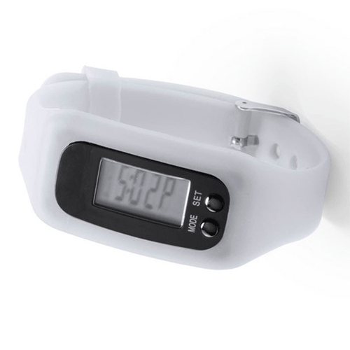 Смарт часы Step tracker белые с функциями: электронные часы, шагомер, счетчик калорий. Размер: 25х2, 8х1,5см. Изготовлены из силикона и пластика. Нанесение рекомендуем делать с помощью гравировки. Минимальный тираж 35 шт.