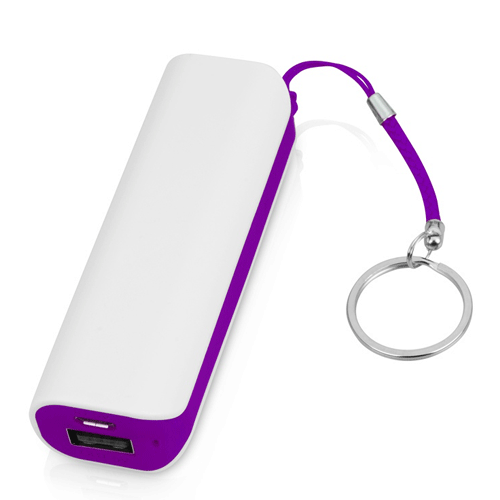Внешний аккумулятор Бизнес бело-фиолетовый (2000 mAh)