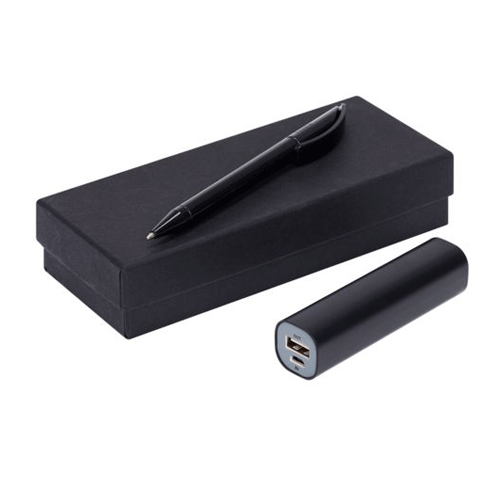 Подарочный набор Соп (аккумулятор и ручка) черный