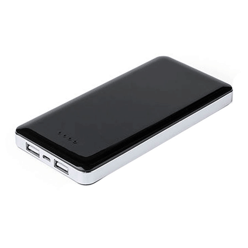 Универсальный аккумулятор Marlet бело-черный  сделан из пластика. Объем 10 000 mAh. В комплект входит: зарядное устройство и кабель с разъемом Micro USB. Нанесение рекомендуем делать с помощью тампопечати. Минимальный тираж от 3 штук. 