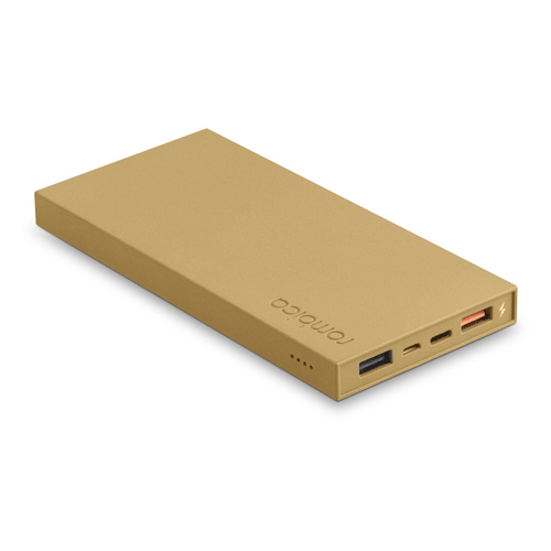 Внешний аккумулятор «NEO» выполнен в двух цветах. С одной стороны янтарный, а с другой-серый. Мощностью 10000 mAh, поможет зарядить сразу три 3 устройства. Заряжает от любого кабеля – это  Micro-USB или Type-C. Также есть поддержка быстрых протоколов зарядки Quick Charge 3.0, Power Delivery, Huawei FCP, MTK PE 2.0 и др. Есть индикатор оставшегося заряда, защита для безопасной зарядки. Материал товара: пластик с покрытием soft - touch. Размер товара: 15,2 х 7,2 х 1,5 см. Поставляется в индивидуальной упаковке. Для нанесения рекомендуем использовать тампопечать. Минимальный тираж 10 шт.