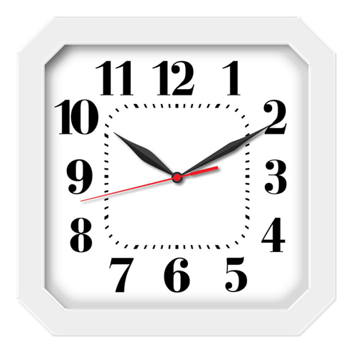 Часы настенные Кван белые с логотипом компании