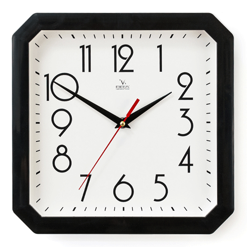 Часы настенные Кван черные для логотипа компании
