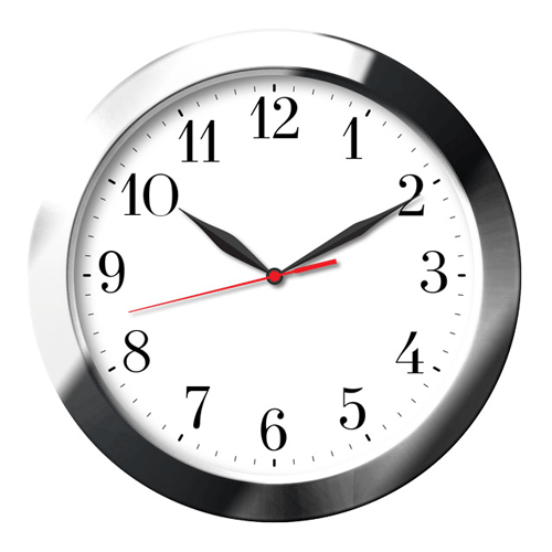 Часы настенные "Тайм" черные с нанесением логотипа
