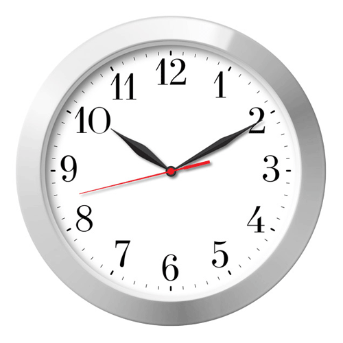 Часы настенные "Тайм" серебристые под нанесение логотипа