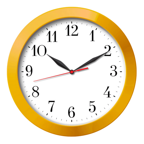 Часы настенные Тайм желтые для нанесения логотипа