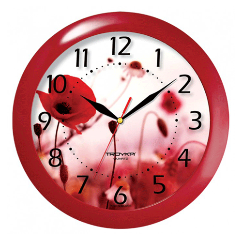 Часы настенные Тайм красные для заказа