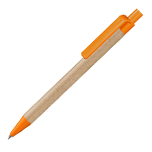 Ручка бумажная ЭКО 2 натуральный с оранжевым