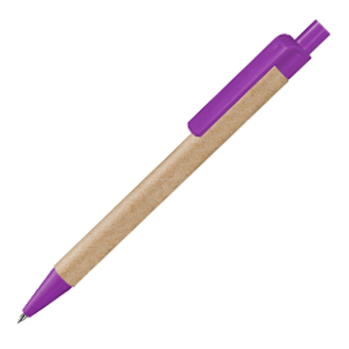 Ручка бумажная ЭКО 2 натуральный с фиолетовым