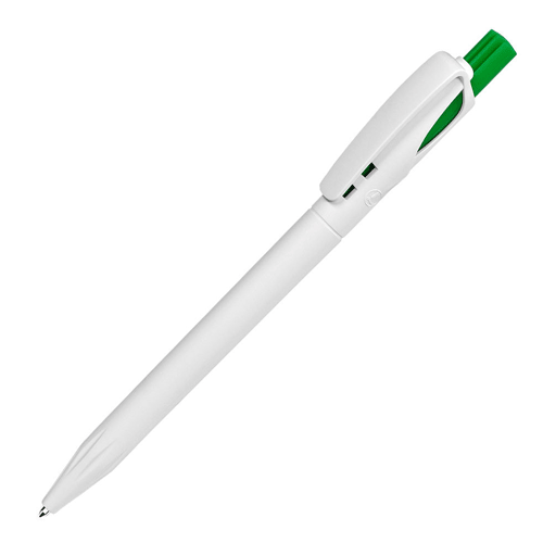 Ручка шариковая Lecce Pen TWIN белая с ярко-зеленым