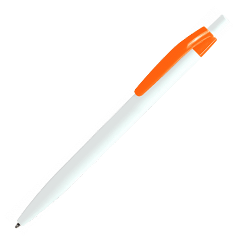 Ручка DAROM бело-оранжевая с логотипом компании