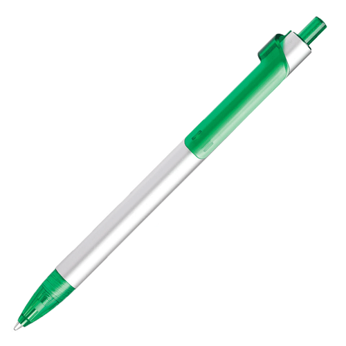 Ручка шариковая PIANO серебристо-зеленая для логотипа