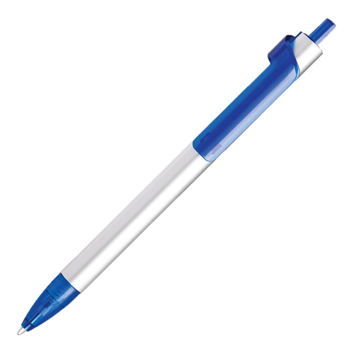 Ручка PIANO серебристо-синяя с логотипом