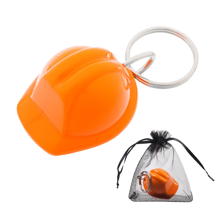 Брелок оранжевый Helmet от Датского бренда Poul Willumsen сделан из качественного пластика. Поставляется в индивидуальном мешочке. Нанести логотип можно  способом тампопечати (не более 2 цветов). Минимальный тираж от 50шт.