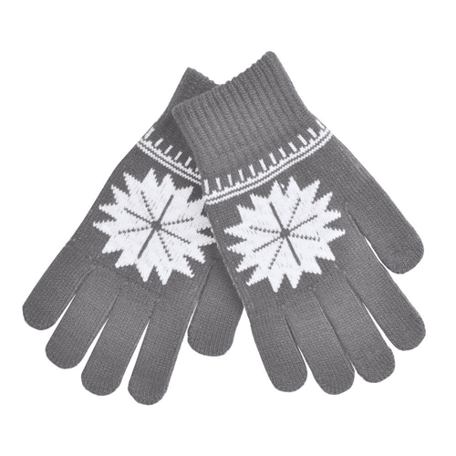Перчатки для сенсорных экранов Снежинка серые
