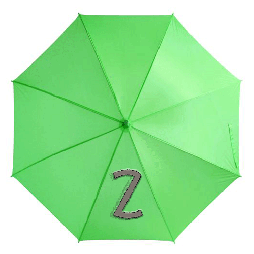 Зонт-трость с буквой Z зеленый
