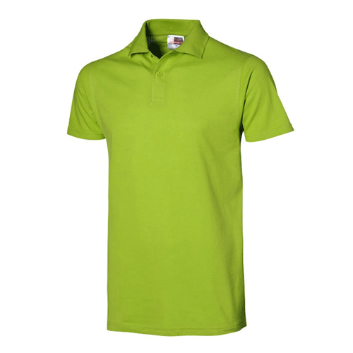 Рубашка-поло с логотипом компании мужская "First" зеленое яблоко