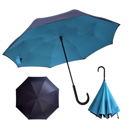 Зонт-трость "Наоборот" сине-голубой