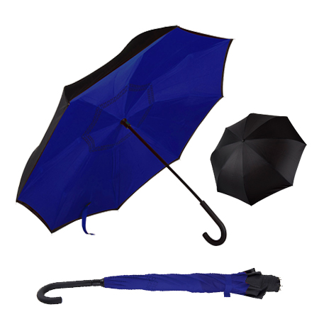 Зонт-трость с обратным сложением Оригинал темно-синий