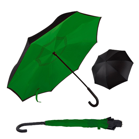 Зонт-трость с обратным сложением "Оригинал" зеленый