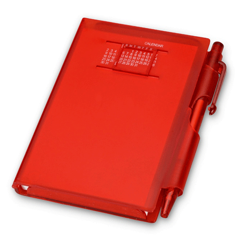 Записная книжка с ручкой и «вечным» календарем "Альманах" красная