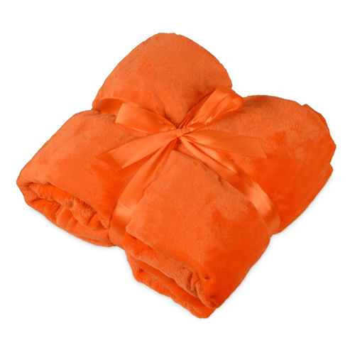 Плед с логотипом флисовый «Fancy» оранжевый