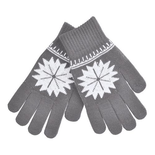 Перчатки теплые Снежинка серые