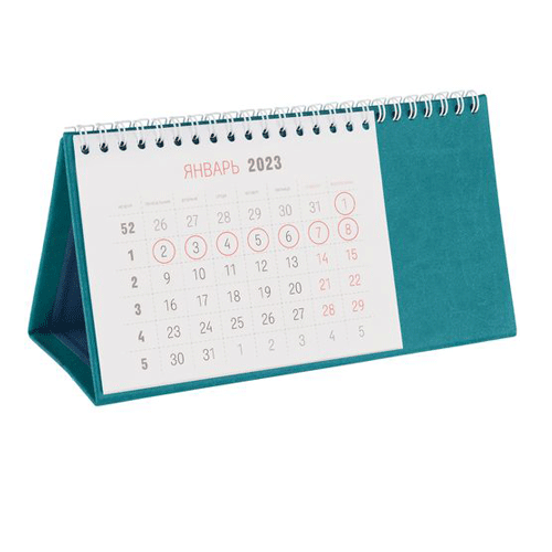 Календарь перекидной настольный бирюзовый Brand на 2023 г